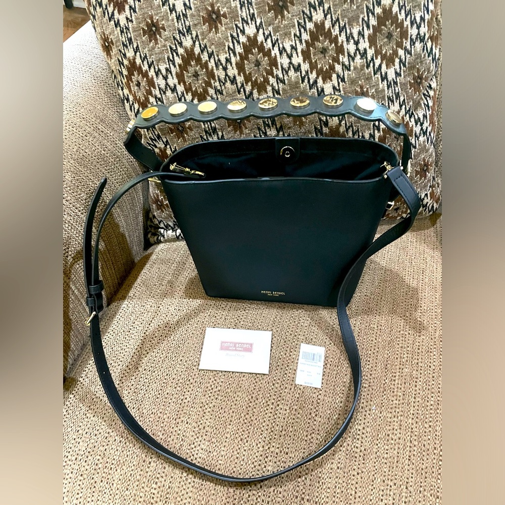 NWT Henri Bendel Surrey Mini Bucket Bag BLACK